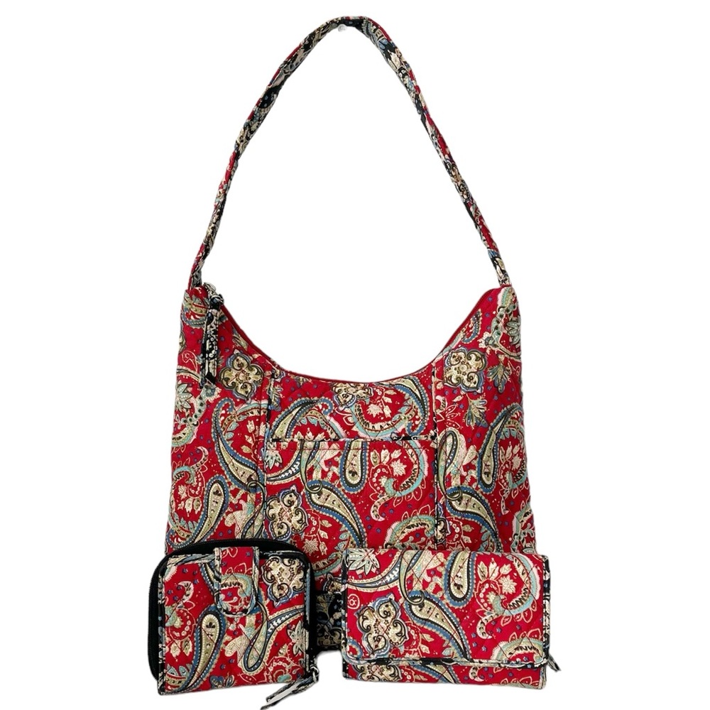 Lily Waters 3 Piece Quilted Paisley Shoulder Bag